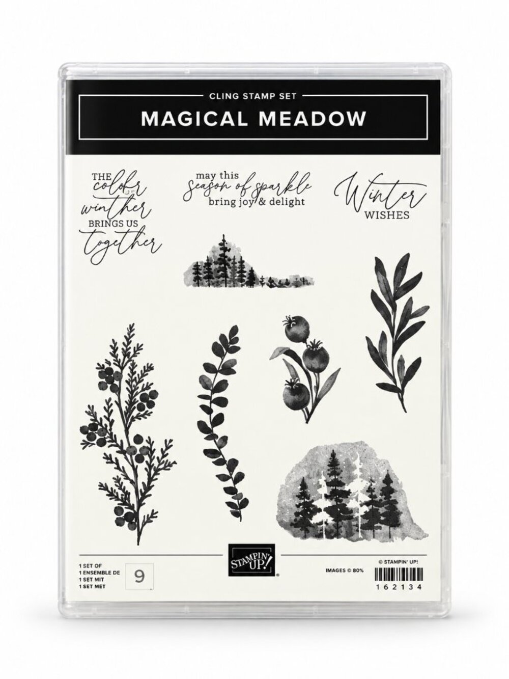 Stampin’ Up! Magical Meadow Cling Stamp Set 162134 Retired Winter Trees